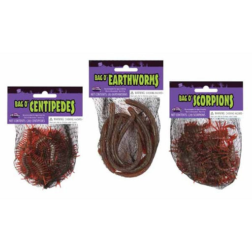 Décorations de vers de terre « Bag O' Bugs », lot de 8