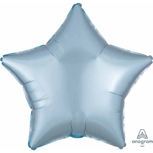 19" Pastel Blue Satin Luxe Star Foil Balloon
