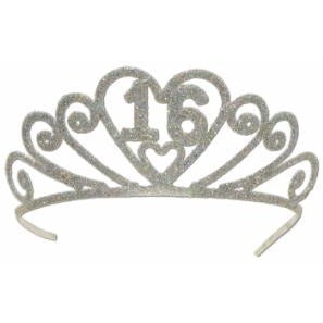 Glittered Metal 16 Tiara for Sweet Sixteen