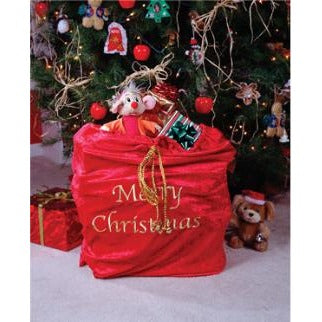 Deluxe Red Velvet Santa Sack, 30 x 36 Inches