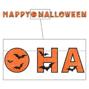 Happy Halloween Glitter Streamer, 11 ft