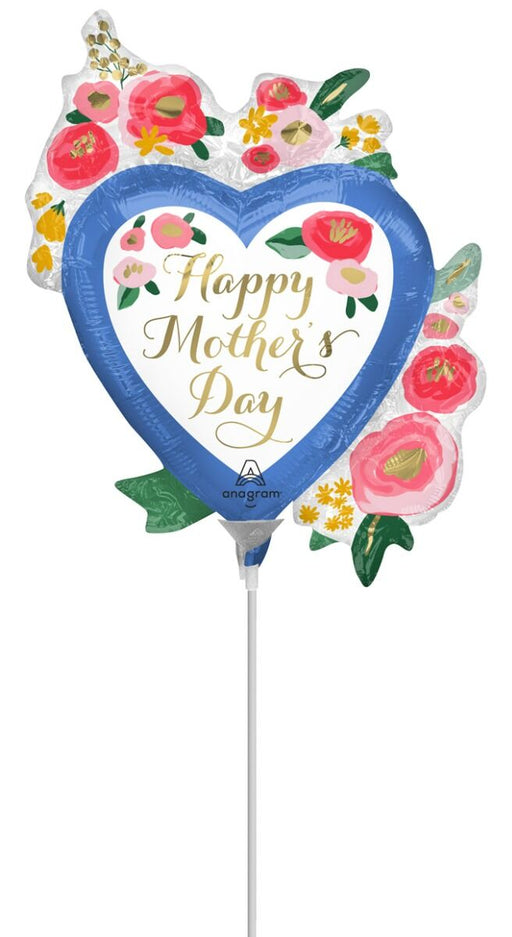 Happy Mother's Day Painted Floral Heart 14" Foil Balloon (5/Pk)