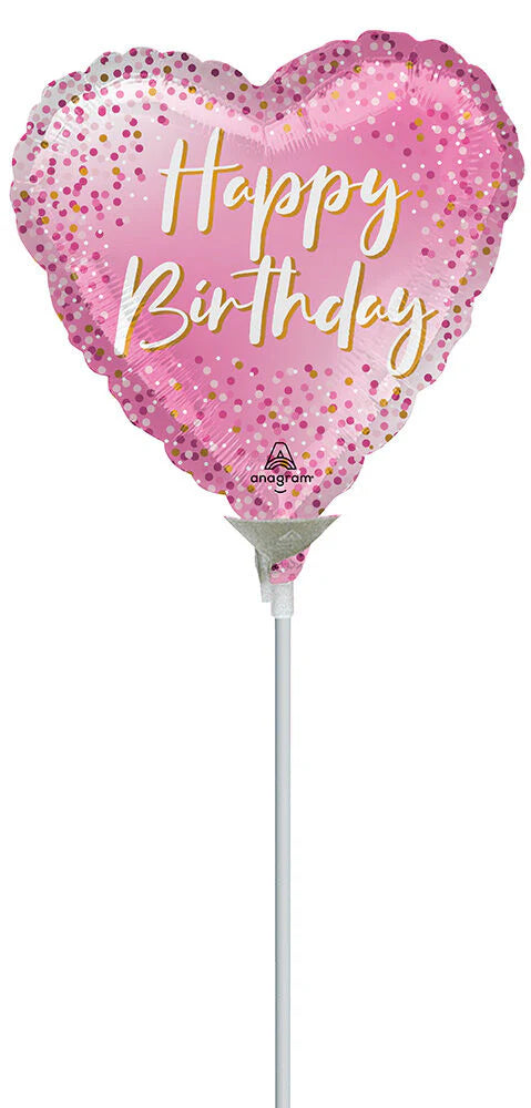 Happy Birthday Sparkle 9" Air-fill Balloon (10/Pk)