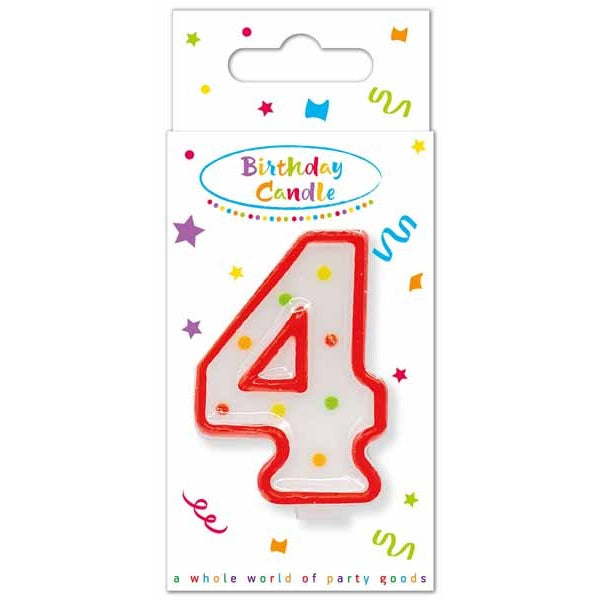 Dots Number 4 Birthday Candle