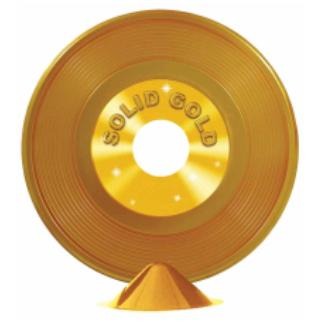 Gold Plastic Record Centrepiece