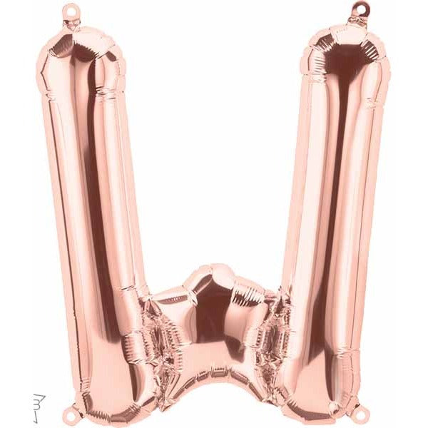 16-Inch Rose Gold Letter W Balloon