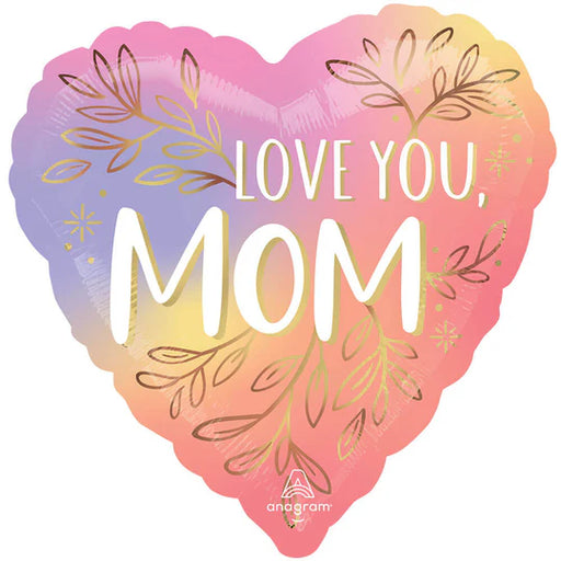 Love You Mom Botanical Traces Hearts 28" Foil Balloon (5/Pk)