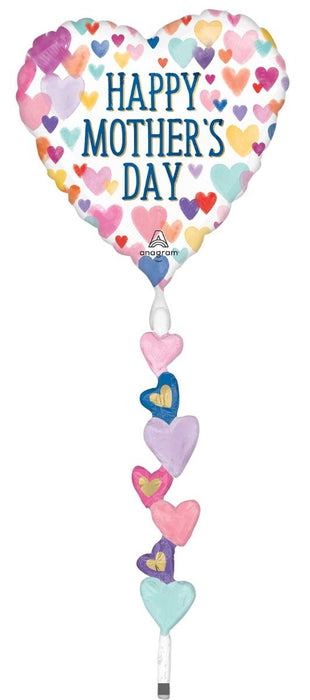 Happy Mothers Day Sprinkled Hearts Airwalker 69" Balloon