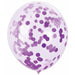 12-Inch Purple Confetti Print Latex Balloons, 6 Pack