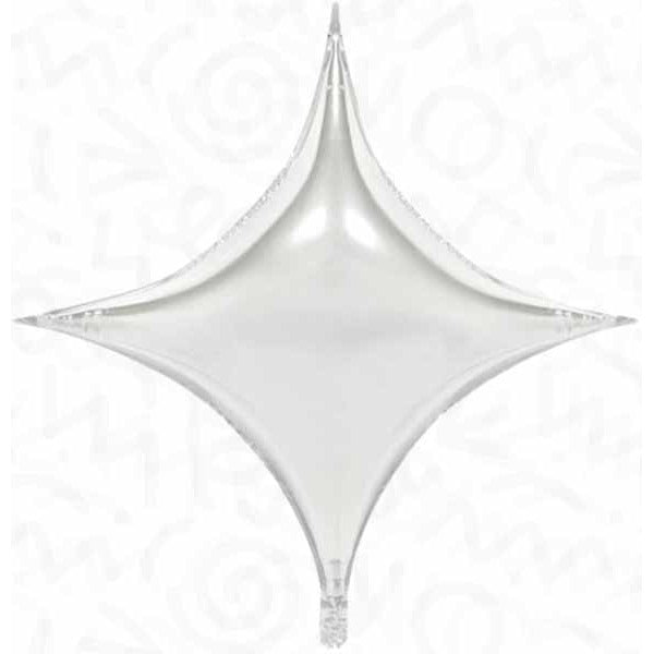DecoChamp 18-Inch Silver Starpoint Foil Balloons, 5 Pack