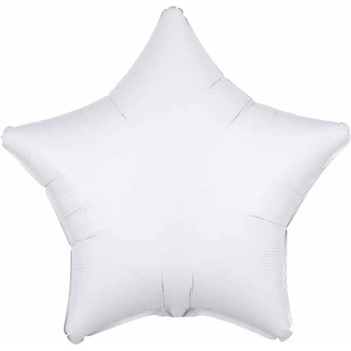 19-Inch Metallic White Star Foil Balloon
