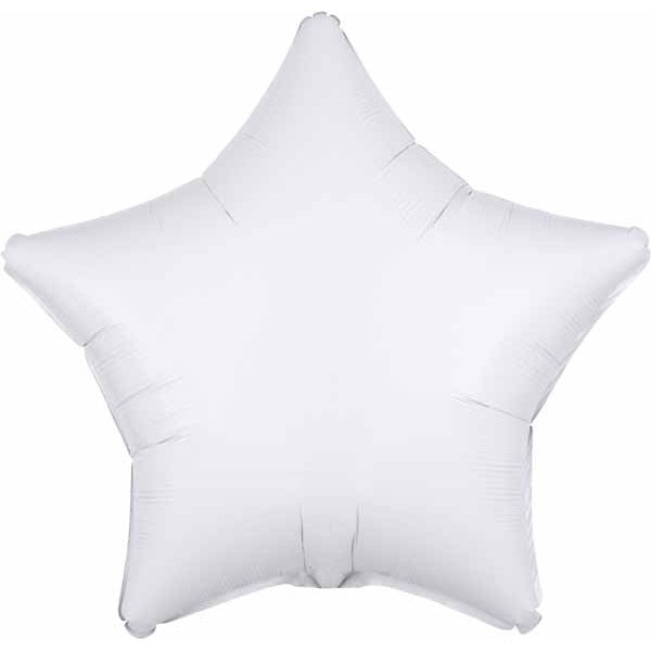 19-Inch Metallic White Star Foil Balloon