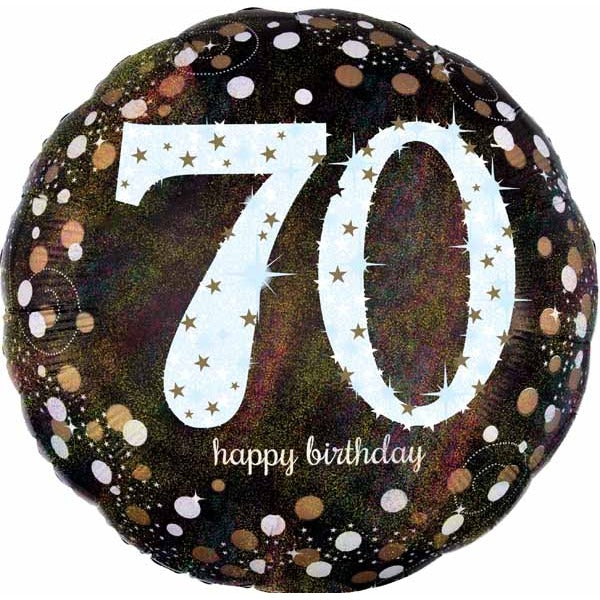 Sparkling 70th Birthday Jumbo Holographic Foil Balloon