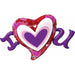 I Heart U Radiant Hearts 46" Foil Balloon
