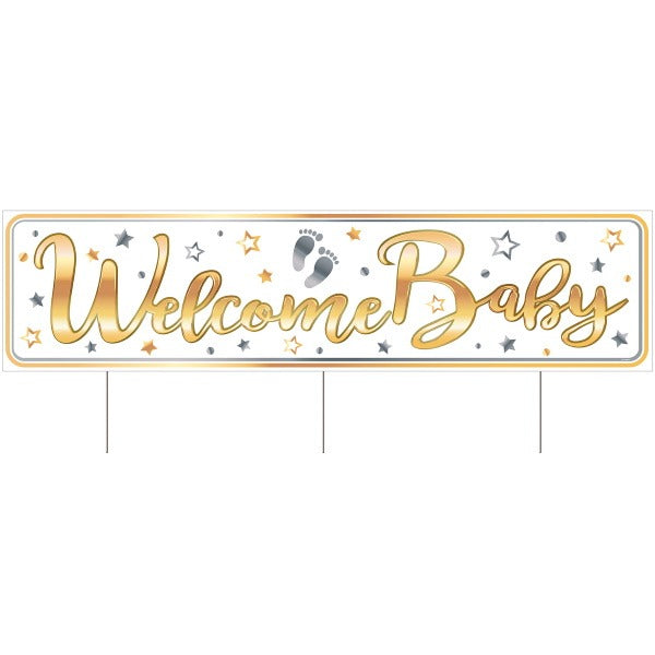 Jumbo Plastic Welcome Baby Yard Sign