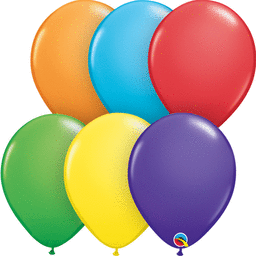Qualatex Bright Rainbow Assortment 5" Latex Balloons (50/Pk)