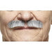 White and Grey Self-Adhesive Costume Moustache