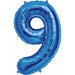 34-Inch Blue Number 9 Balloon