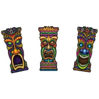 Assorted Tiki Cutouts for Luau Party Decorations
