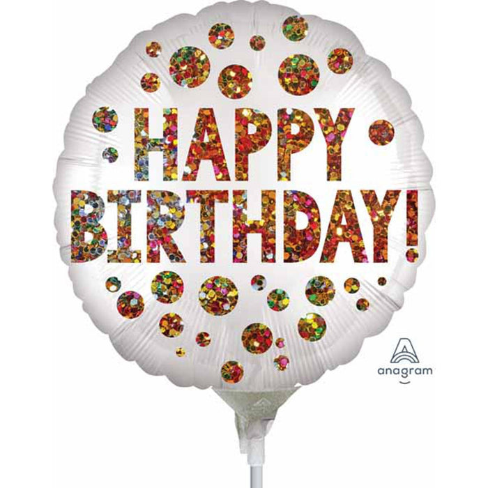 4" Happy Birthday Sequins Foil Balloon