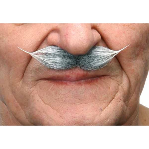 White and Grey Costume Moustache, 9 x 2 cm