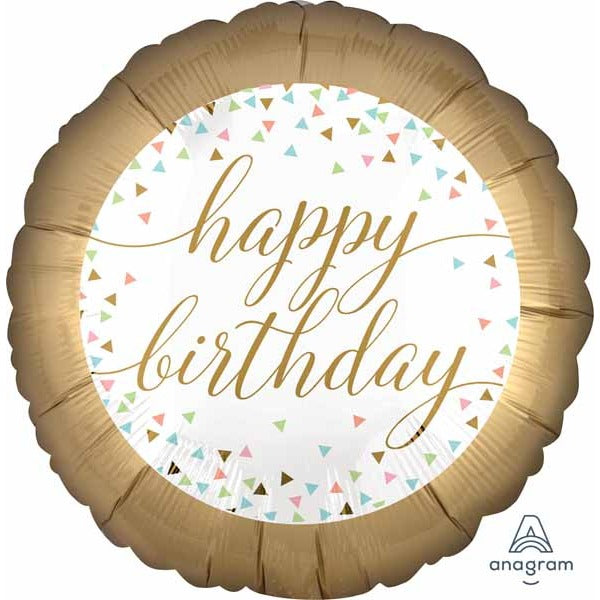 Pastel Confetti Birthday 18 Inch Round Foil Balloon