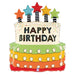 Birthday Cake with Star Candle 31-Inch Foil Balloon