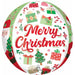 Merry Christmas Jolly Santa 16" Orbz Foil Balloon