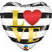 Love Horizontal Stripe 18-Inch Heart Foil Balloon
