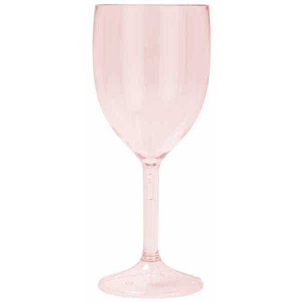 Rose Gold Transparent Reusable Wine Glasses, 2 Pack