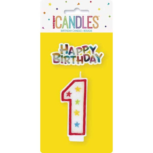 Number 1 Glitter Birthday Candle
