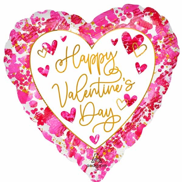 Heartful Happy Valentine's Day 28-Inch Heart Foil Balloon