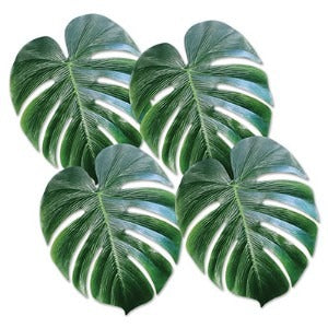 Feuilles de palmier tropicales de 33 cm, paquet de 4