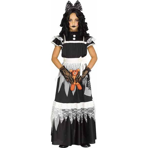 Costume de poupée victorienne mortelle pour fille, taille 8-10 ans