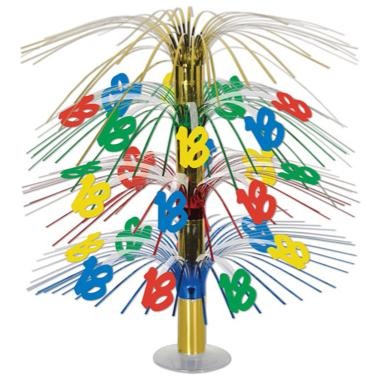 Multicolor 18th Birthday Cascade Centerpiece, 18 Inches