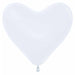 Sempertex White 6-Inch Heart Latex Balloons, 50 Count