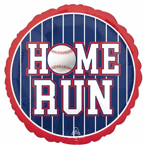 Home Run Baseball 18-Inch Round Foil Balloon