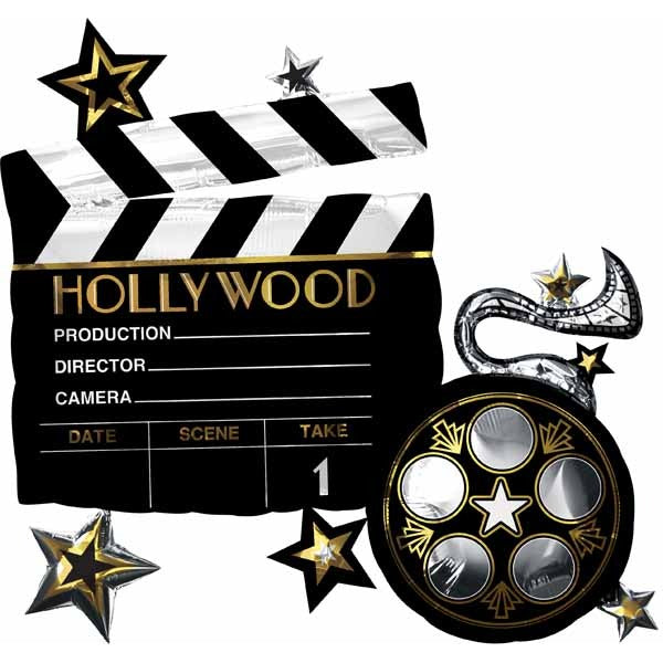 Lights Camera Action 30-Inch Shaped Foil Balloon
