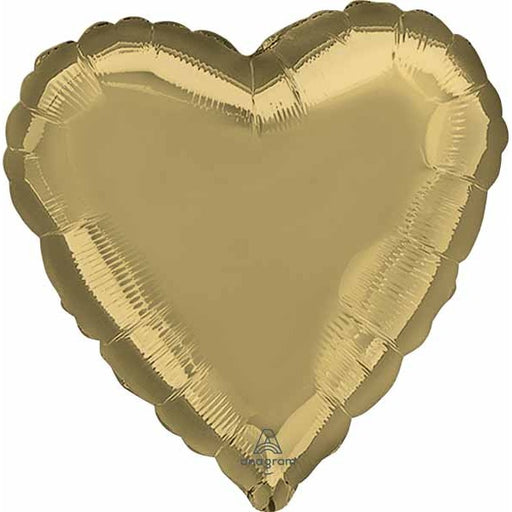 18" White Gold Heart Foil Balloon