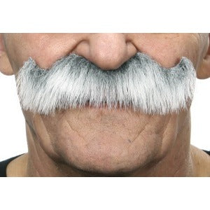 White and Grey Costume Moustache, 13 x 4.5 cm