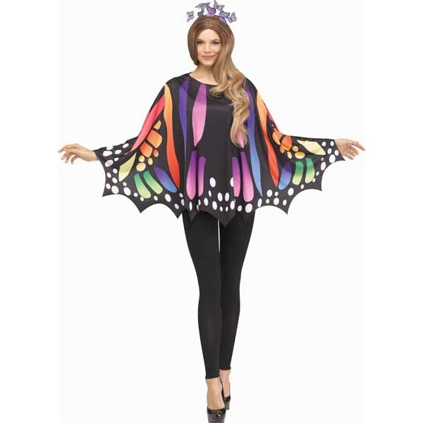 Adult Rainbow Butterfly Costume Poncho