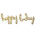 Happy Bday White Gold Script Foil Balloon