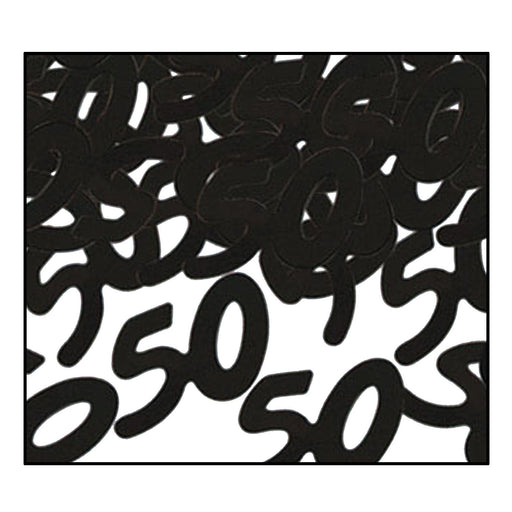 Elegant Milestone Fanci-Fetti Black "50" Silhouettes (3/Pk)