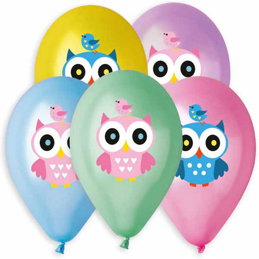 "50-Pack Gemar Sweet Owl Metallic Latex Balloons (13")"