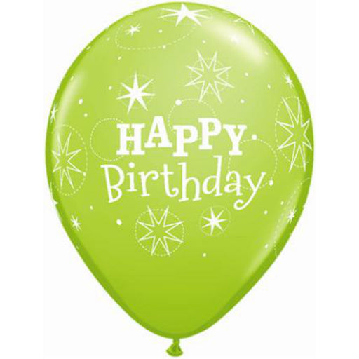 "50 Lime Green Birthday Sparkle Balloons - 11 Inch"