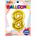 34-Inch Gold Number 8 Foil Balloon