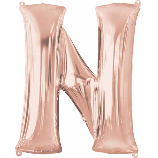 32-Inch Rose Gold Letter N Balloon