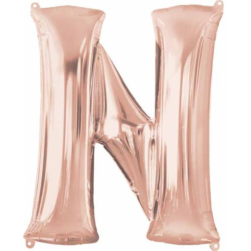 Rose Gold Letter N Balloon, 16 Inch