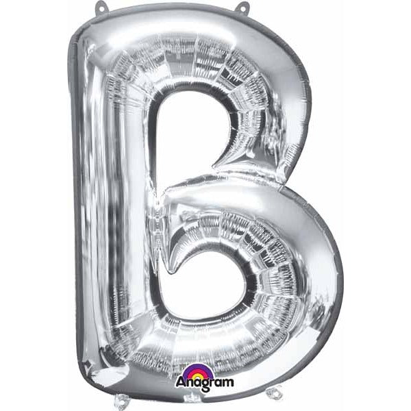 16-Inch Silver Letter B Foil Balloon