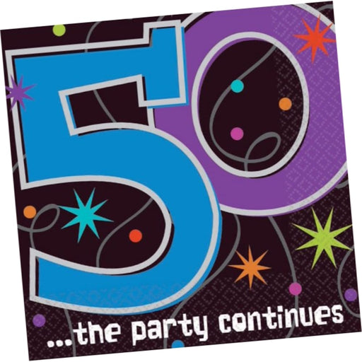 50th Birthday Lunch Napkins: The Party Continues (3/Pk)